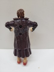 Vintage Plastic Action Figure Brown Long Coat, Tan Outfit, Red Shoes