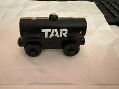 1998 Authentic Learning Curve Britt Allcroft Wooden Thomas Train Tar Tanker!