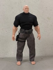 PB-AD-RBSET: Black Shirt, Cargo Pants & Gun Holster for Muff Toys 1/12 Adam Body