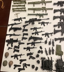 Lot Of Over 120 Accessories Guns Weapons Black Sizes Varies Small Pieces