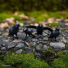 Whimsical Black Crow Figure Set | Perfect Housewarming Gift for All Ages