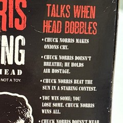 CHUCK NORRIS FUNKO TALKING WACKY WOBBLER BOBBLE HEAD IN BOX 18 G2U