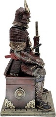 Japanese Samurai Warrior Figurine – Red Gold Decor^-