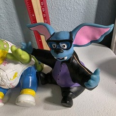 3 Pizza Hut 1990 Eureekas Castle Set Magellan Batly Vinyl 6″ Figure Hand Puppet