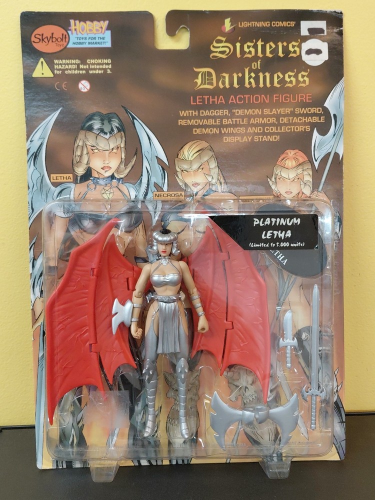 1998 Sisters of Darkness Letha Platinum Action Figure Skybolt Comics