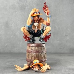 Portgas D. Ace Flame Squatting Convertible Anime Figure PVC Statue Model