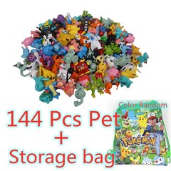 144 Style Pokemon Figure Toys Anime Pikachu Action Figure Model Ornamental Decor