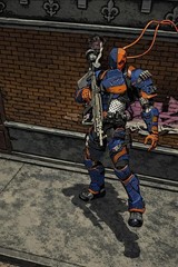 Deathstroke Batman Action Figure w/ Alt Head Hands Sword Staff
