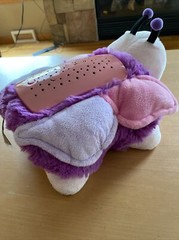 Dream Lites Pillow Pets Butterfly Pink Purple Light-Up Nightlight Stars Pattern