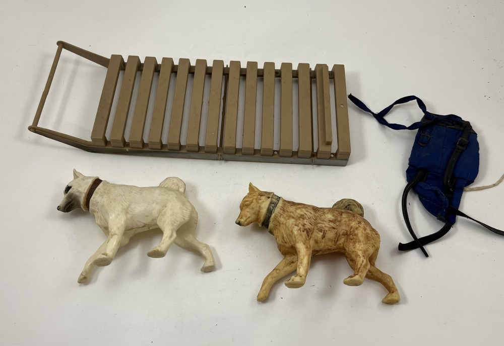 Vintage Hasbro 1969 GI Joe Fight For Survival Figure & Dog Sled Partial Set