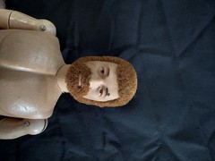 Lot of 4 Poseable Male Action Figures w/ Flocked Hair & Beards, Beige