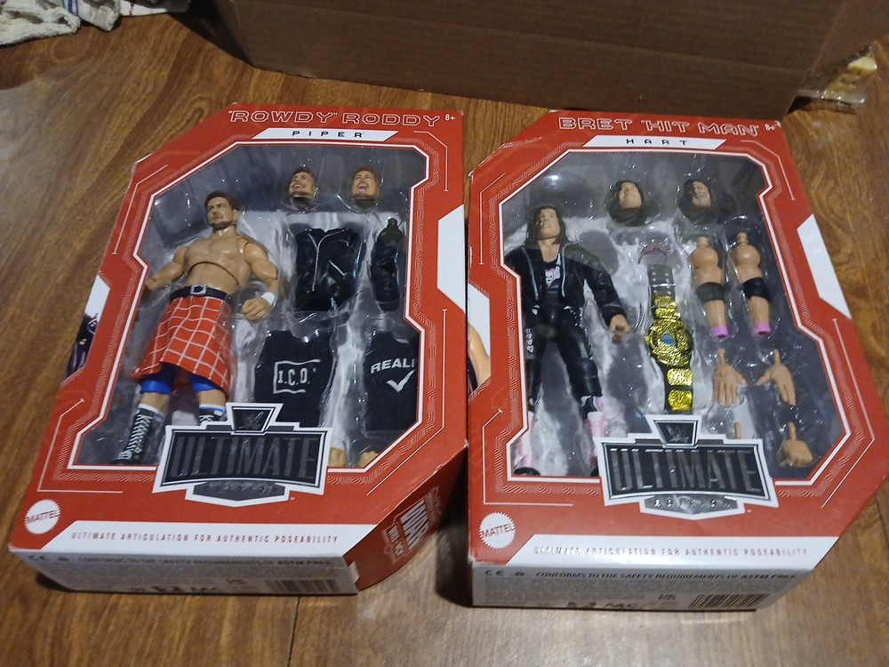 WWE Ultimate Bret Hart/ Rowdy Piper Monday Night Wars Exclusive SET (2) Mattel