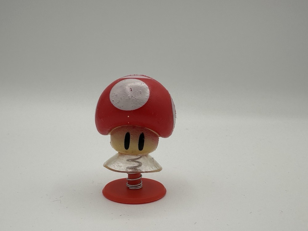Mario Super Bros Spring Popper Jumping Toy Spring Power Up Red Mushroom 2 in.