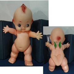 Vintage Kewpie Doll Sofubi 60cm Green Wings Showa Retro Japan Large Figure