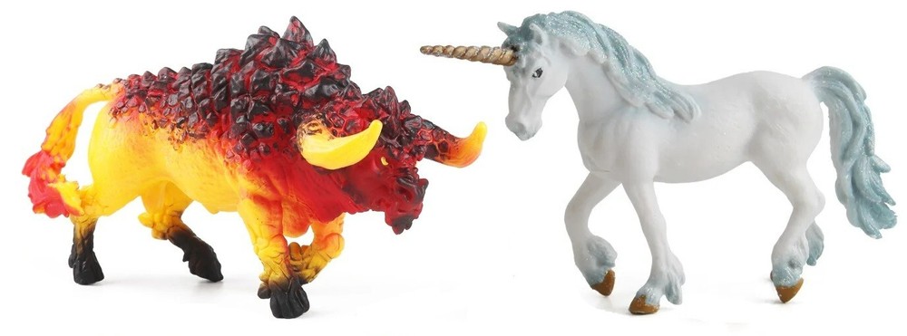 6″ LAST UNICORN figure lot set action RED BULL toy horse pony doll pegasus