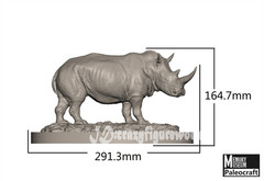 MEMORY MUSEUM 1/15 Africa White Rhinoceros Statue GK Painted Animal Model Decor