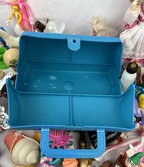 Huge Lot Of Vintage Girls Toys + Blue Plastic Case 48 Pieces Total Disney Mattel