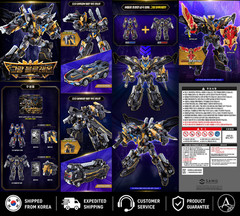 Metal Cardbot W Grand Blue Leon Dark Edition Limited Transforming Robot Korea