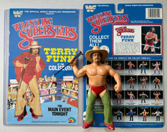 WWF LJN Wrestling Superstars Terry Funk Figure Hat Branding Iron Poster Card WWE