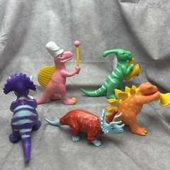 Lot of 5 Ankyo Target Party Animals figures Dinosaurs Purple Pink Red Green B10