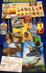 Jurassic World Fallen Kingdom DOG TAG /STICKER U-Pick-1 Bulls i Toys