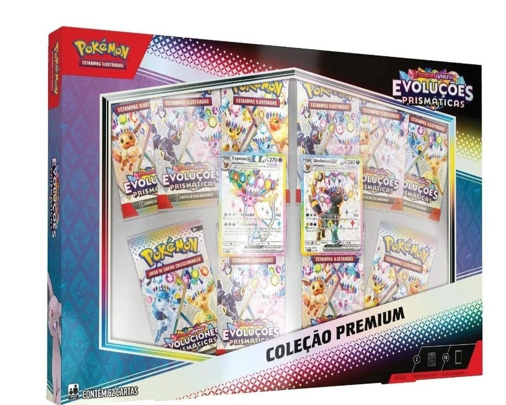 Pokemon Prismatic Evolutions Umbreon & Espeon Premium Box Set Brazilian Sealed