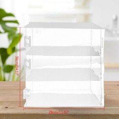 3-Tier Display Case Shelf Dustproof Clear Showcase Holder for Action Figures