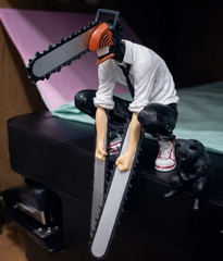 Anime Action Figure 14cm Collectible Model Toy PVC Chainsaw Character Figure Set