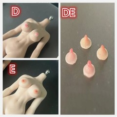 USA 1/12 Silicone Breast Chest Patches Nipple Accessories For 6inch Figure Body