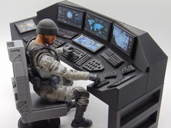 Custom 1:12 Scale Computer Operator Control Station Diorama Prop Set 6″ GI JOE