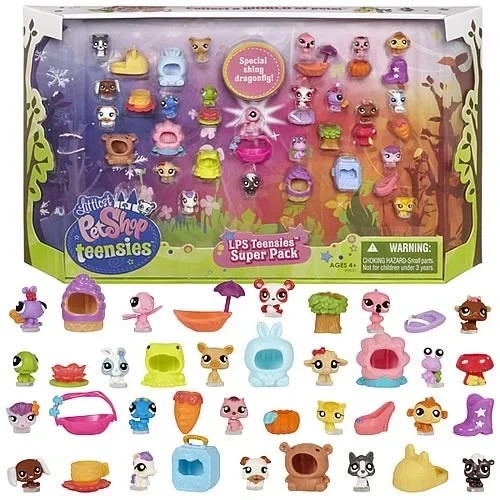 LITTLEST PET SHOP RARE TEENSIES SUPER PACK COMPLETE SET + SHINY DRAGONFLY