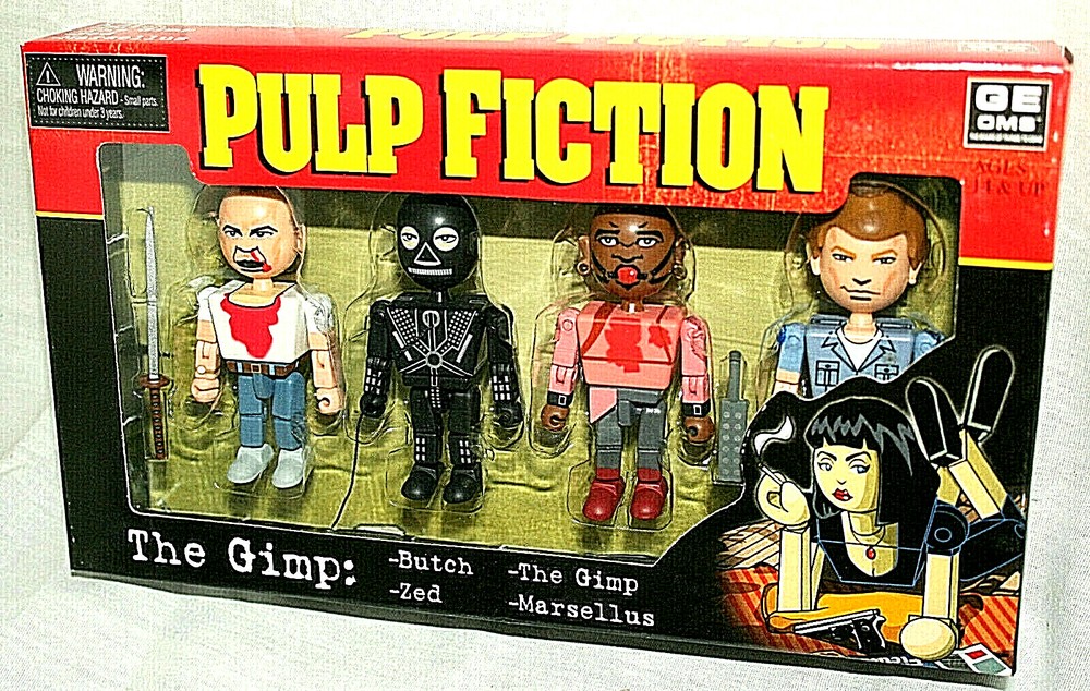 NECA 4 Mini Figure Set Pulp Fiction The Gimp New NOS Box 2004 Butch Zed Marsllus