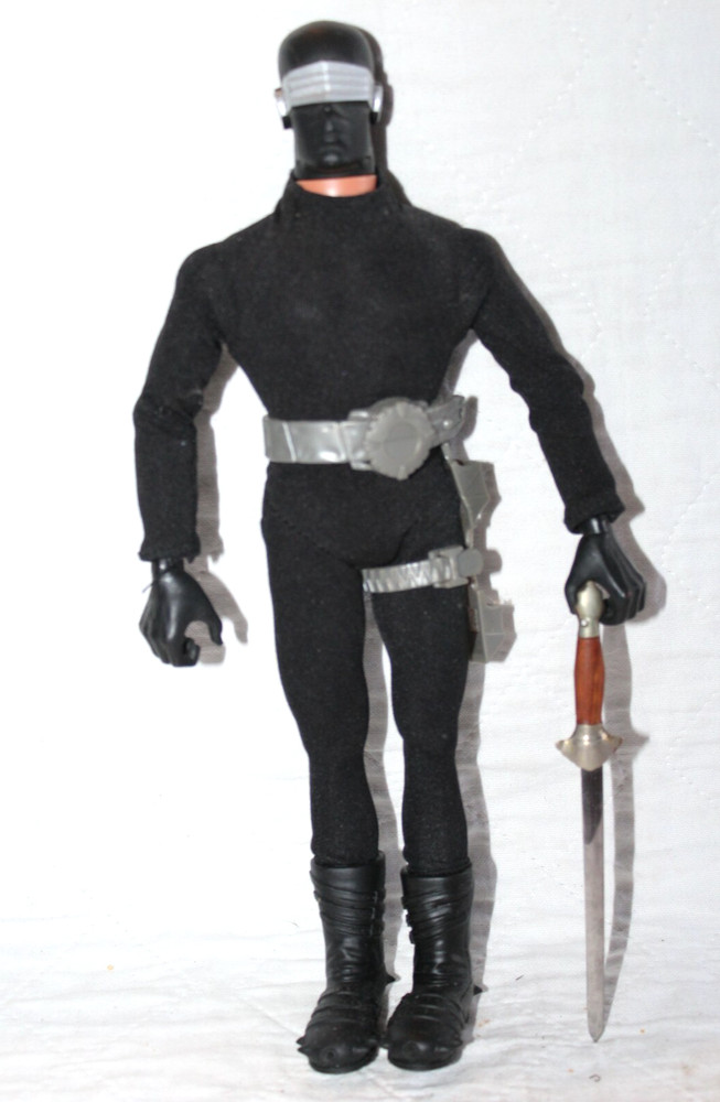 GI JOE ADVENTURE Villains SNAKE EYES SOLDIER 12″ Vtg FIGURINE CUSTOM #345