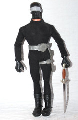 GI JOE ADVENTURE Villains SNAKE EYES SOLDIER 12″ Vtg FIGURINE CUSTOM #345