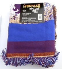 1990S GARGOYLES BEACON Jacquard Woven THROW Blanket MINT In ZIPPER BAG Disney