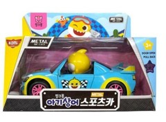 Pinkfong Baby Shark Metal Sports Car Pull Back Gear Door Open Diecast 2 Type