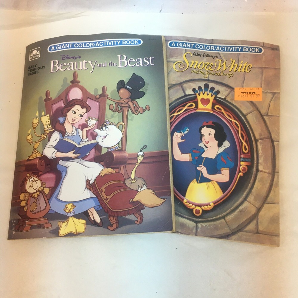 Vintage Golden – Disney 1991 Beauty & the Beast & 1993 Snow White Coloring Book
