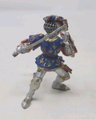 Plastoy Medieval Blue Red & Gold Knight Figure 3.25″