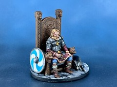 Hand-Painted 3D Printed Viking Jarl Figurine, Resin Miniature 40mm