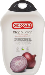 Chop & Scoop Cutting Board, Small 6.5 by 10.5 Inches, White with Black Handle