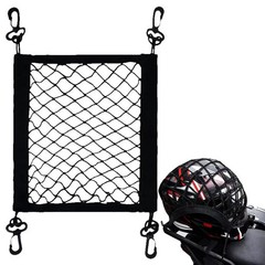 Motorcycle Cargo Net Polyester High Elastic Cargo Net with 4 Adjustable Hooks