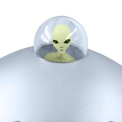Alien Glow-in-The-Dark UFO Space Ship and Bendable Action Figure Toy