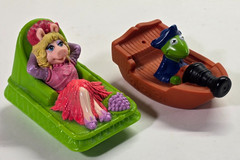 Lot of 2Vintage Muppets 1995 Kermit The Frog/Miss Piggy McDonald’s Bath Toys