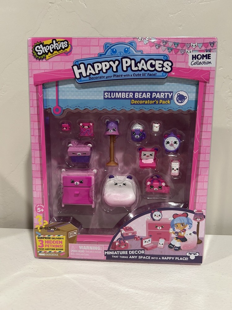 Shopkins Happy Places Slumber Bear Party Decorator’s Pack – Miniature Decor