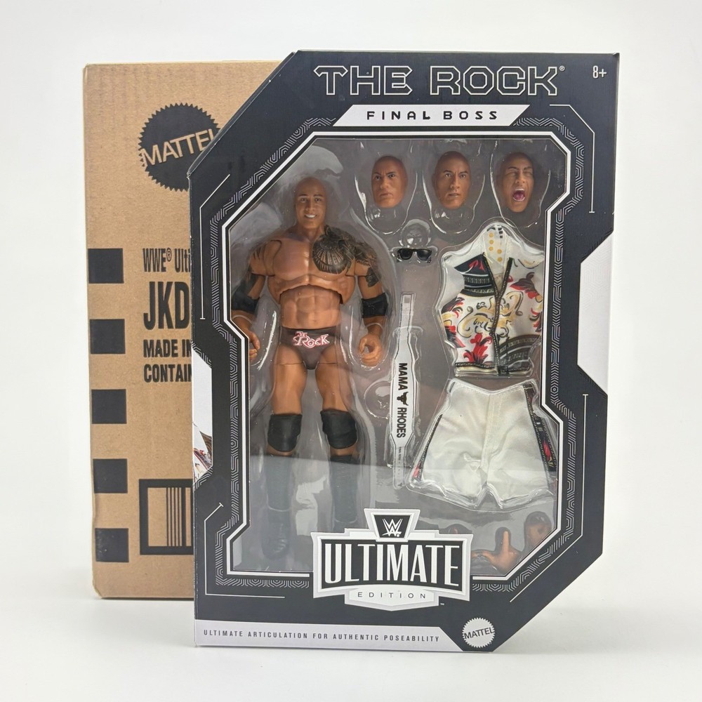 WWE Ultimate Edition The Rock Final Boss Action Figure Mattel New in Box