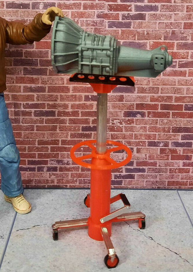 Transmission Jack with Transmission Prop Model 1/10 scale Shop Garage Diorama