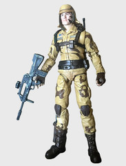 HIYA Toys, GI Joe Dusty 4″ inch Figure Loose custom Weapons and Access.