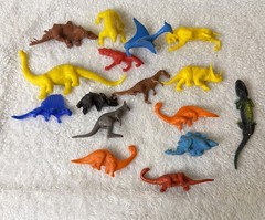 Dinosaurs Lot Of 16 Prehistoric Jurassic Figures Plastic Rubber Vtg 60’s 70’s