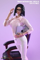 JO22X-23 1/6 Long Sleeved Shirt & Short Skirt Clothing Fit 12in Body Figures