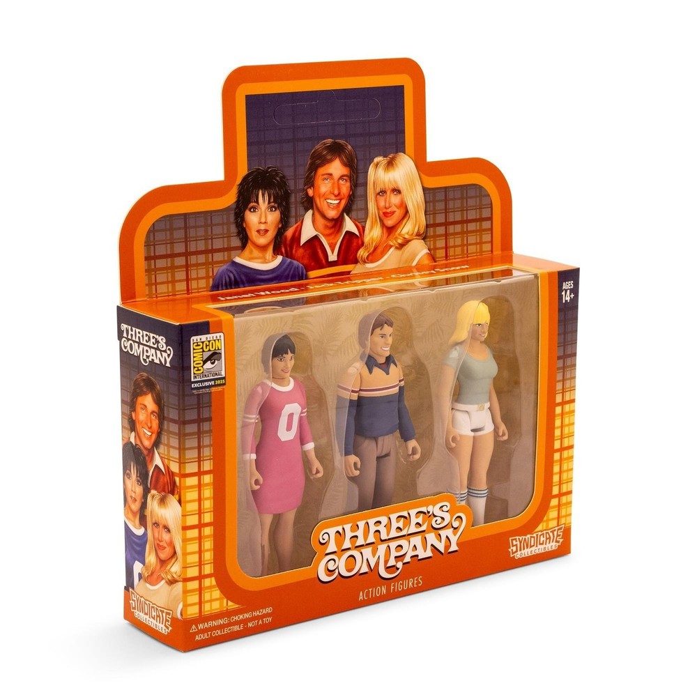 Three’s Company 3.75″H Action Figures 2025 SDCC Exclusive Set of 3 MINT IN BOX